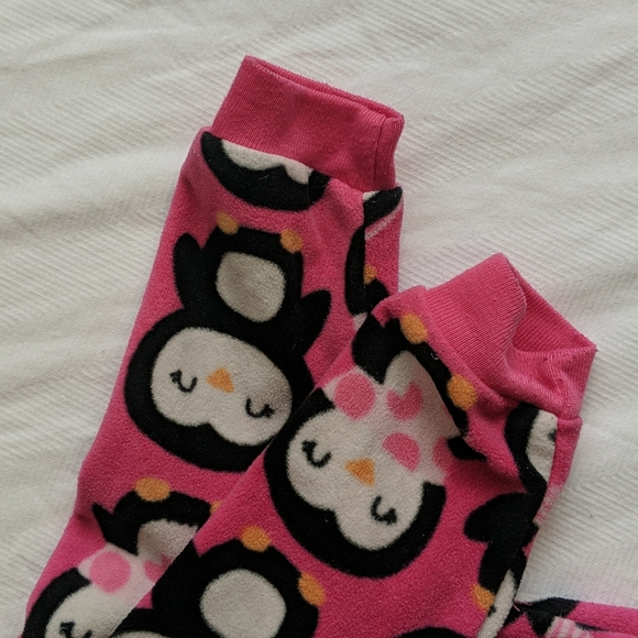 carter's winter penguin fleece zipper footie sleeper pajamas 3 months baby girl - Picture 4 of 6